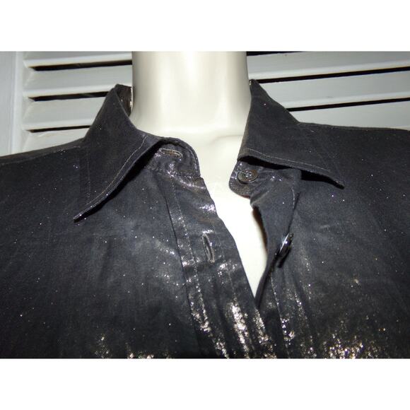 J Crew 100% cotton metallic button front blouse size 8 Excellent Beautiful - Picture 5 of 7
